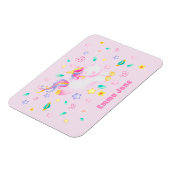 Cute Unicorn - Personalized Pink Kids  Magneet (Linkerzijde)