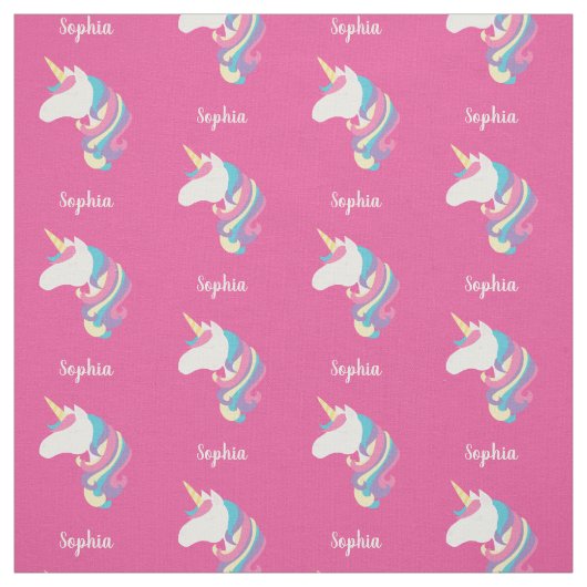 Cute Unicorn Personalized Pink Stof (Swatch)