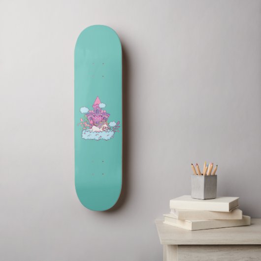 Cute unicorn persoonlijk skateboard (Muurkunst)