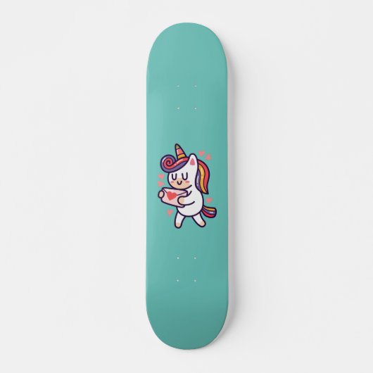 Cute unicorn persoonlijk skateboard (Voorkant)