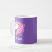 Cute Unicorn Persoonlijke Naam Koffiemok (Voorkant links)
