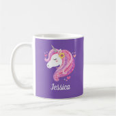 Cute Unicorn Persoonlijke Naam Koffiemok (Links)