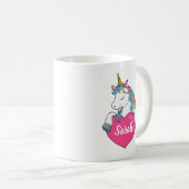 Cute Unicorn Persoonlijke Naam Koffiemok (Voorkant rechts)