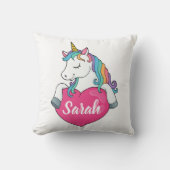 Cute Unicorn Persoonlijke Naam Kussen (Voorkant)