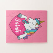 Cute Unicorn Persoonlijke Naam Legpuzzel (Horizontaal)