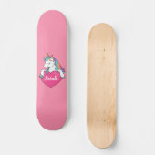 Cute Unicorn Persoonlijke Naam Persoonlijk Skateboard (Voorkant)