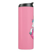 Cute Unicorn Persoonlijke Naam Thermosbeker (Gedraaid links)