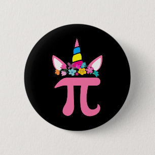 Cute Unicorn Pi Wiskunde Pun Pi Day Wiskunde Weten Ronde Button 5,7 Cm