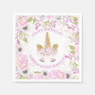 Cute Unicorn Pink Birthday Party Whimsical™ Servet