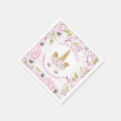 Cute Unicorn Pink Birthday Party Whimsical™ Servet (Hoek)