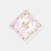 Cute Unicorn Pink Birthday Party Whimsical™ Servet (Hoek)