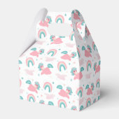 Cute Unicorn Pink en Mint Pattern Bedankdoosjes (Achterkant)
