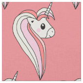 Cute Unicorn Pink Girly Kinder Pattern Stof (Close Up)