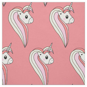 Cute Unicorn Pink Girly Kinder Pattern Stof
