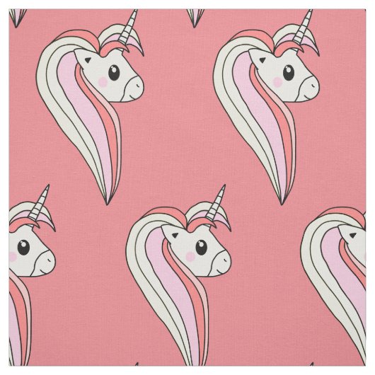 Cute Unicorn Pink Girly Kinder Pattern Stof (Swatch)