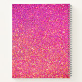 Cute Unicorn Pink Glitter Personalized Notitieboek (Achterkant)