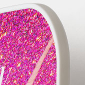 Cute Unicorn Pink Glitter Personalized Pickleball Paddle (Links Detail)