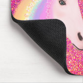 Cute Unicorn Pink Glitter Sparkle Persoonlijk Muismat (Hoek)