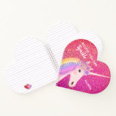 Cute Unicorn Pink Glitter Sparkle Persoonlijk Notitieboek (Binnen)