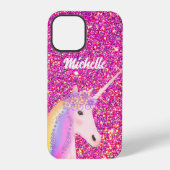 Cute Unicorn Pink Glitter Speciaal Kind iPhone Hoesje (Achterkant)