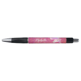 Cute Unicorn Pink Gold Glitter Girls, gepersonalis Pen