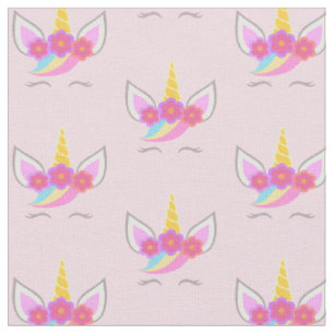 Cute Unicorn Pink Stof