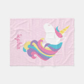 Cute Unicorn Polka Dot Personalized Fleece Deken (Voorkant (Horizontaal))