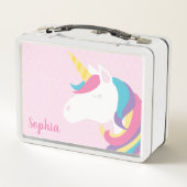 Cute Unicorn Polka Dot Personalized Girl (Achterkant)