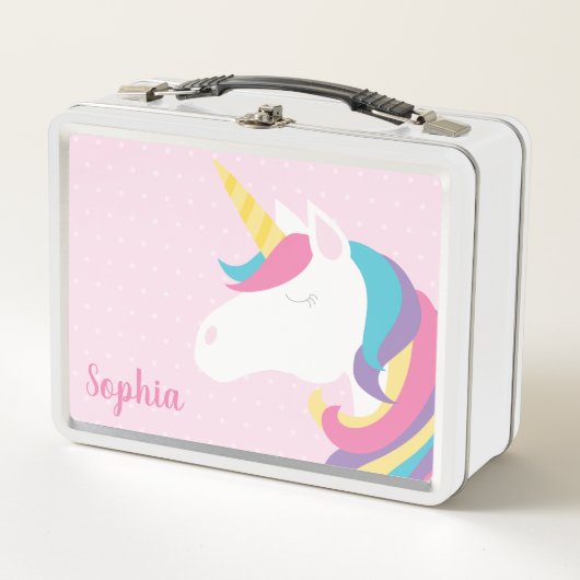 Cute Unicorn Polka Dot Personalized Girl (Voorkant)