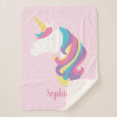 Cute Unicorn Polka Dot Personalized Sherpa Deken (Voorkant)