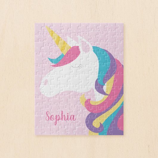 Cute Unicorn Polka Dot Personated Kinder Legpuzzel