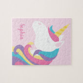 Cute Unicorn Polka Dot Personated Kinder Legpuzzel (Horizontaal)