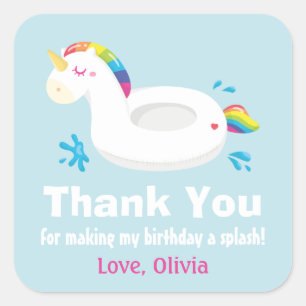 Cute Unicorn Pool Float Dank je Stickers