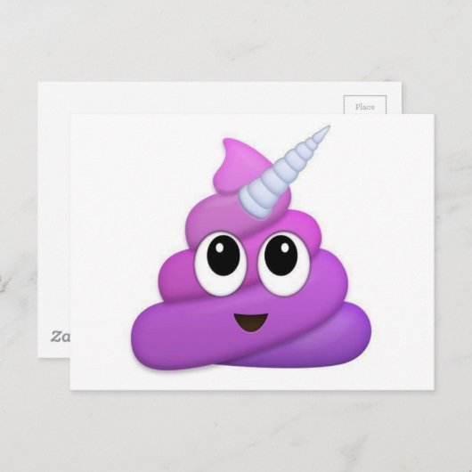 Cute Unicorn Poop emoji Briefkaart (Voorkant / Achterkant)