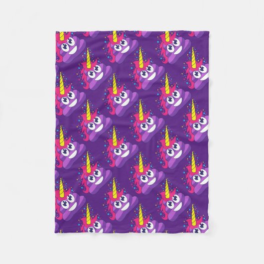 Cute Unicorn Poop Emoji Fleece Deken (Voorkant)