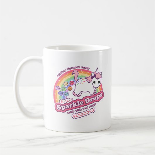 Cute Unicorn Poop Snoep Koffiemok (Links)