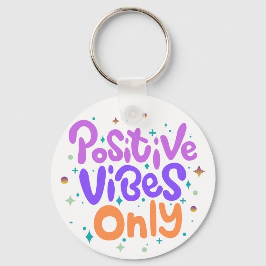 Cute Unicorn & Positive Vibes Only Keychain (Achterkant)