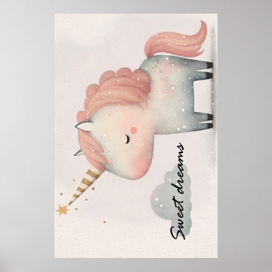 Cute Unicorn poster (Voorkant)