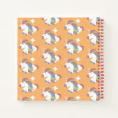 Cute Unicorn Pranking Sparkle Burst Design Notitieboek (Achterkant)