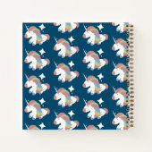 Cute Unicorn Pranking Sparkle Burst Design Notitieboek (Achterkant)