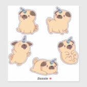 Cute Unicorn Pugs Sticker (Vel)