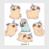 Cute Unicorn Pugs Sticker (Vel)