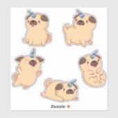 Cute Unicorn Pugs Sticker (Vel)