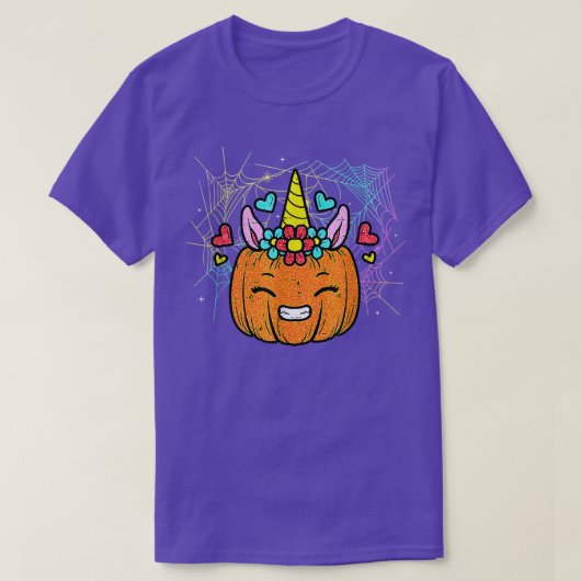 Cute Unicorn Pumpkin Funny Halloween Costume 526 T-shirt (Design voorkant)