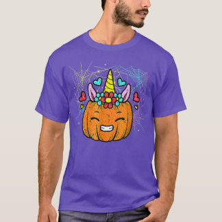 Cute Unicorn Pumpkin Funny Halloween Costume 526 T-shirt