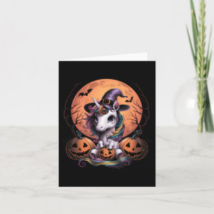 Cute Unicorn Pumpkin Girls Kinder Funny Halloween Kaart