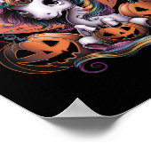 Cute Unicorn Pumpkin Girls Kinder Funny Halloween Poster (Hoek)