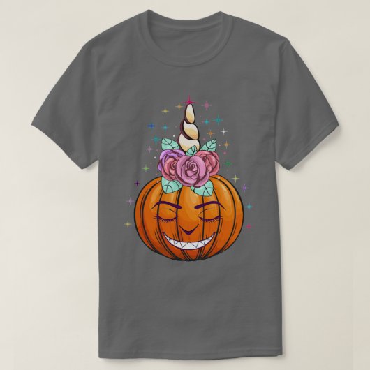 Cute Unicorn Pumpkin Halloween Thanksgiving Gift H T-shirt (Design voorkant)
