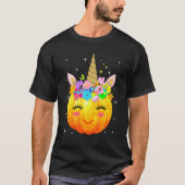 Cute Unicorn Pumpkin Halloween Thanksgiving T-shirt (Voorkant)