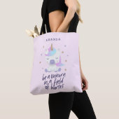 Cute Unicorn Quote | Naam toevoegen Tote Bag (Dichtbij)
